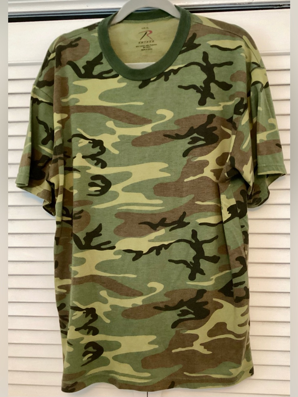 Rothco Camouflage Short Sleeve T-Shirt Mens Size XL Green Woodland Camo Tee